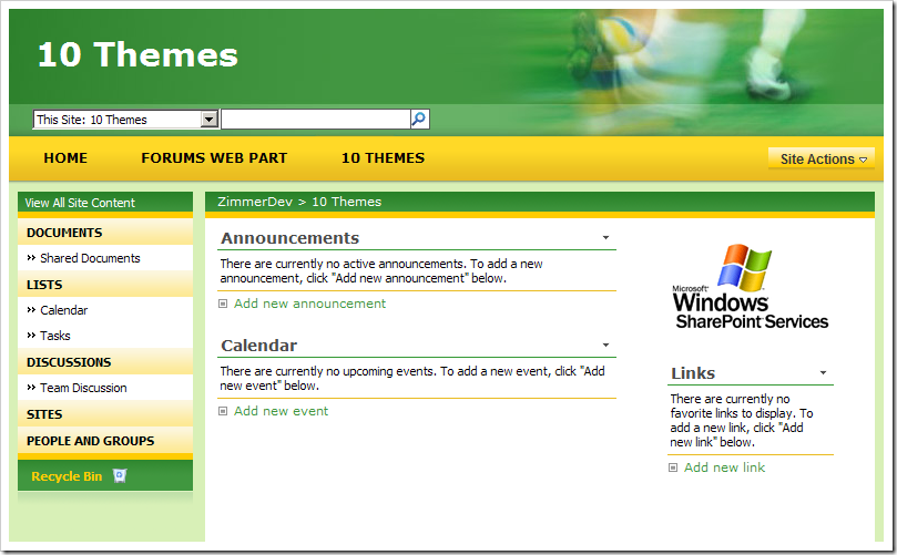 Ten (10) Free SharePoint Themes Visual Overview